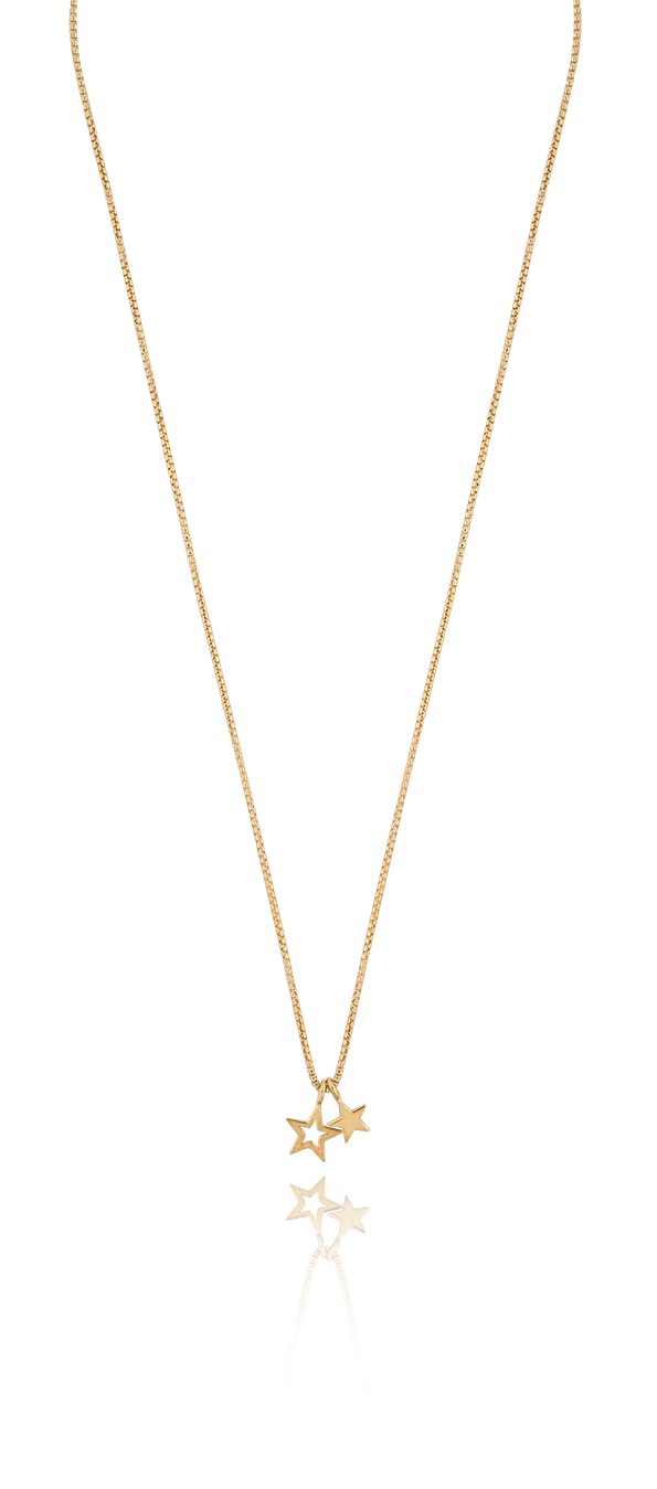 Double star pendant neck 42-47 gold