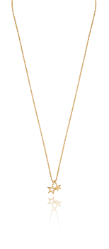 Double star pendant neck 42-47 gold
