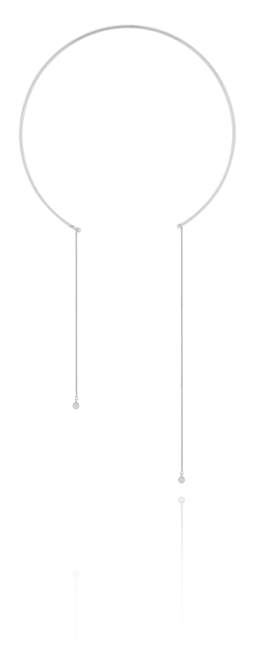 Brilliant bangle neck double silver