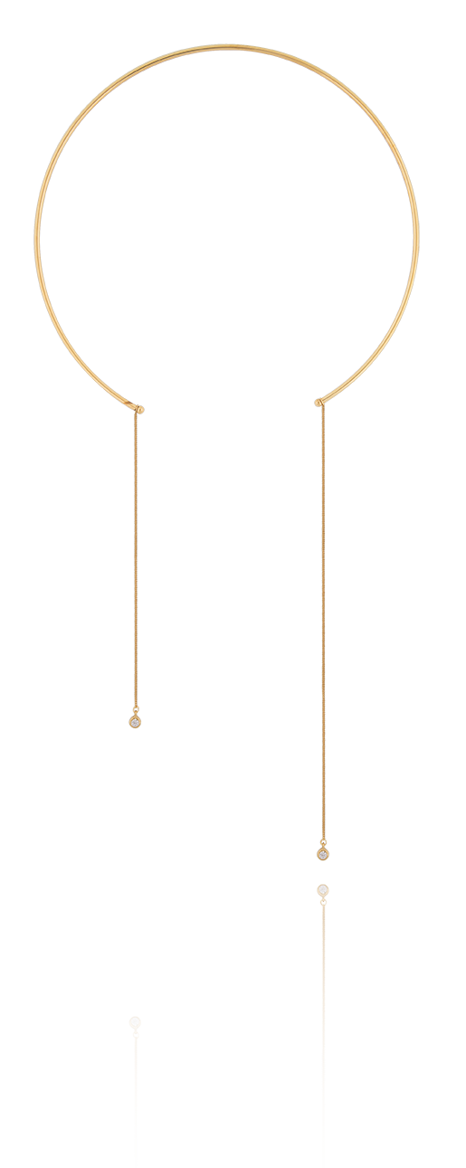 Brilliant bangle neck double gold