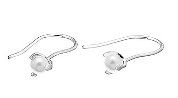 Pearl short ear Silver