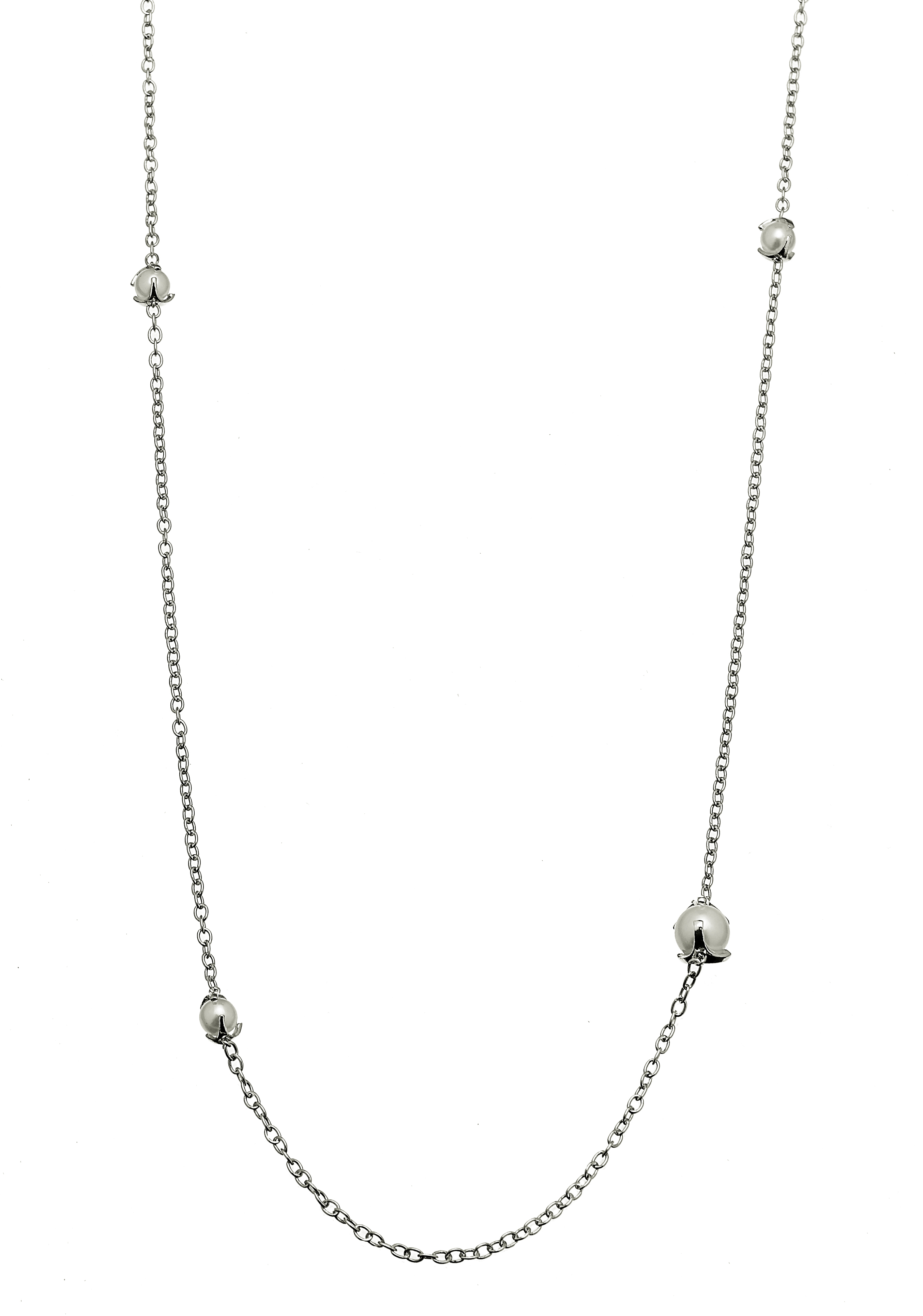 Pearl long chain neck 90+5 Silver