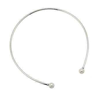 Pearl bangle neck flex Silver