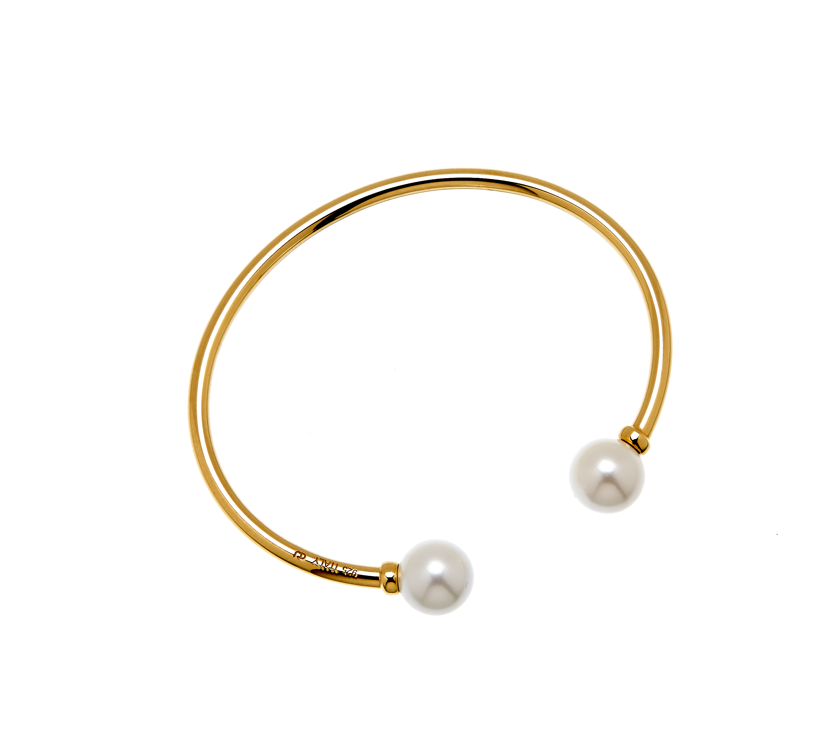 Pearl bangle flex braclet Gold
