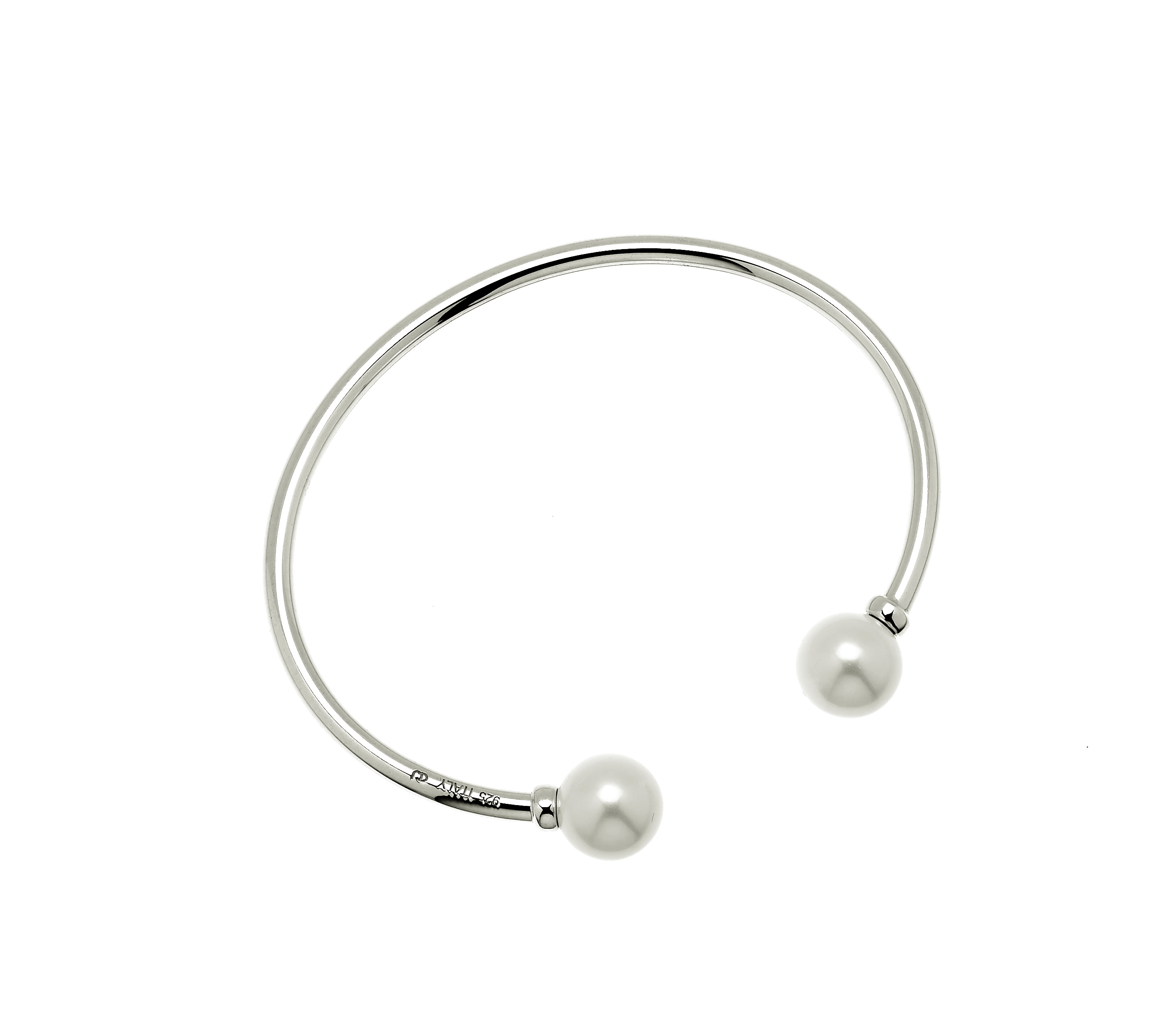 Pearl bangle flex braclet Silver