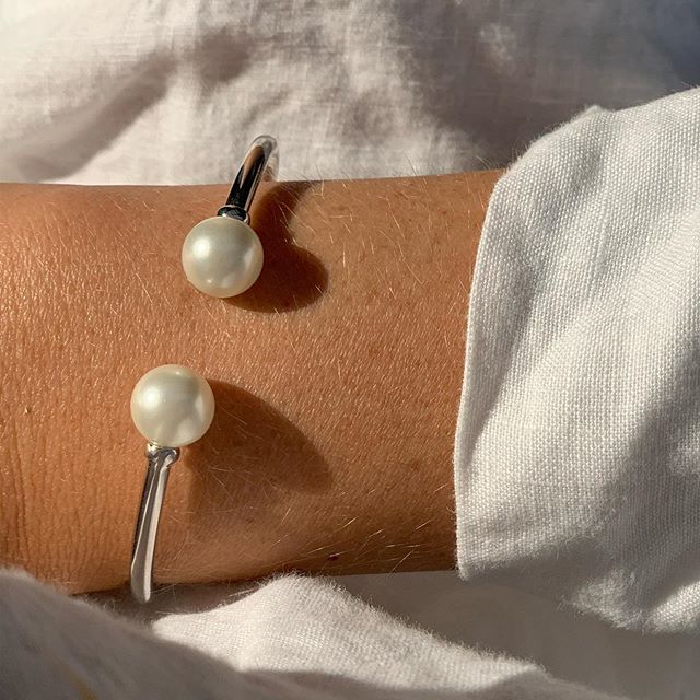 Pearl bangle flex braclet Silver - 3