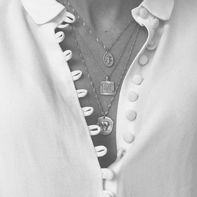 Two square pendent neck - Silver - 2