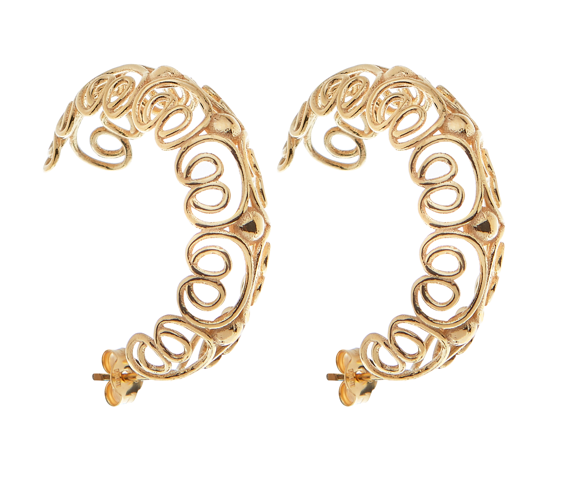Pearl/vintage big hoop ear - Gold