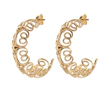 Pearl/vintage big hoop ear -Gold