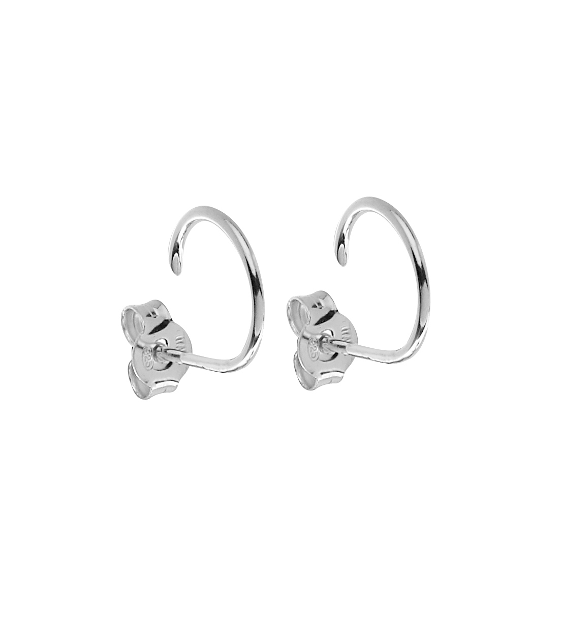 Two small round ear - Silver