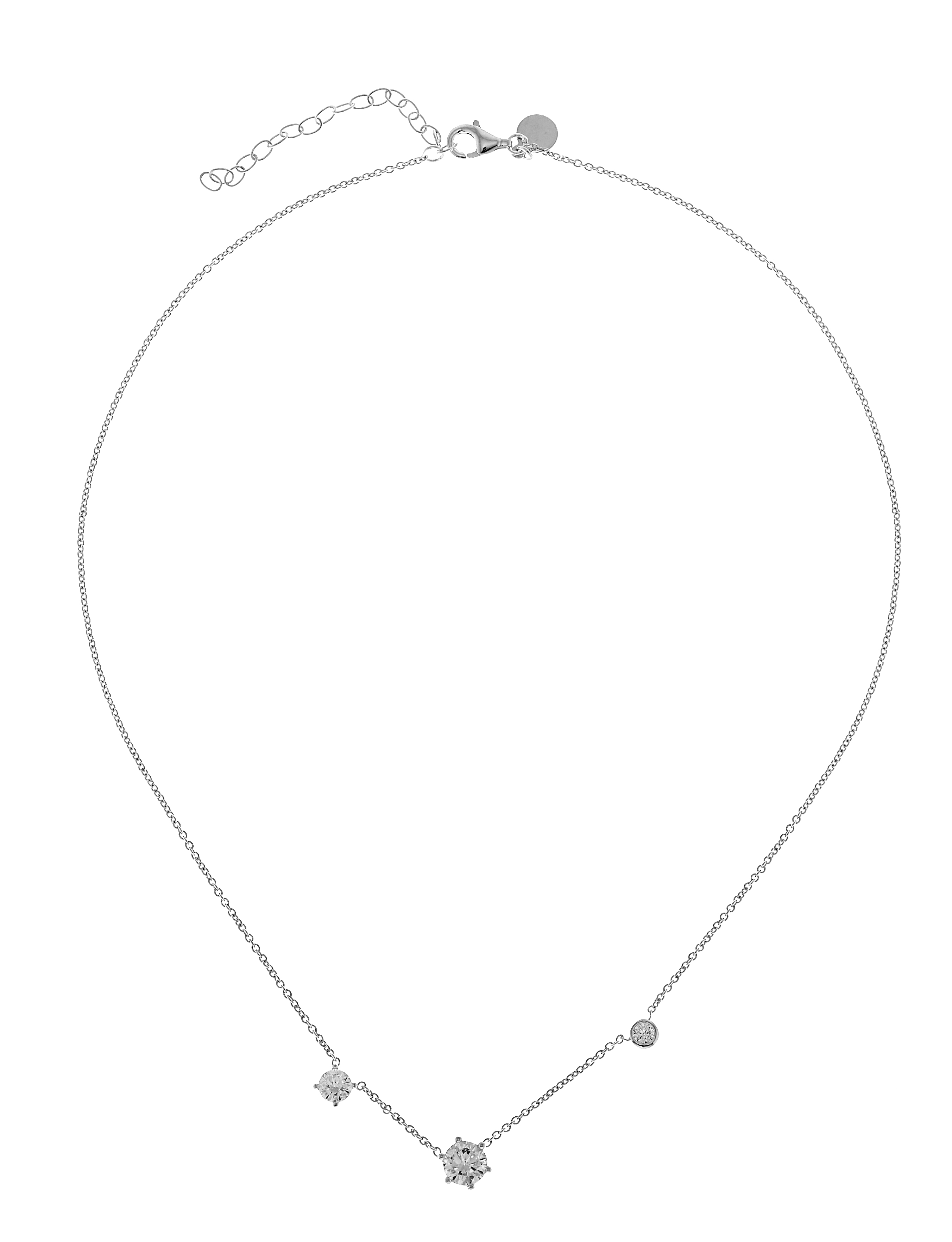 Two Stone neck- Silver
