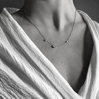 Two Stone neck- Silver