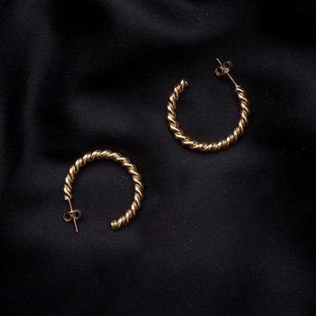 Two twinned hoop ear - Gold
