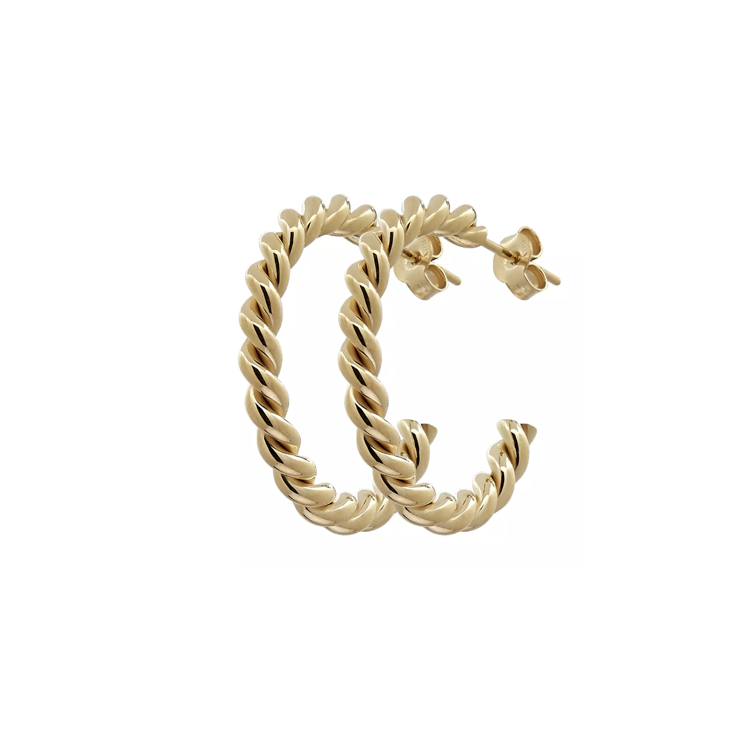 Two twinned hoop ear - Gold