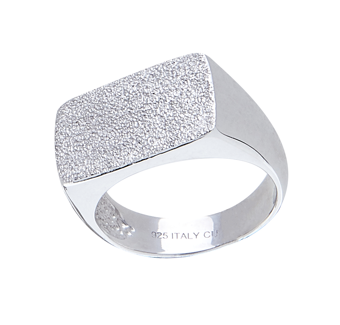Bear crushed ring silver