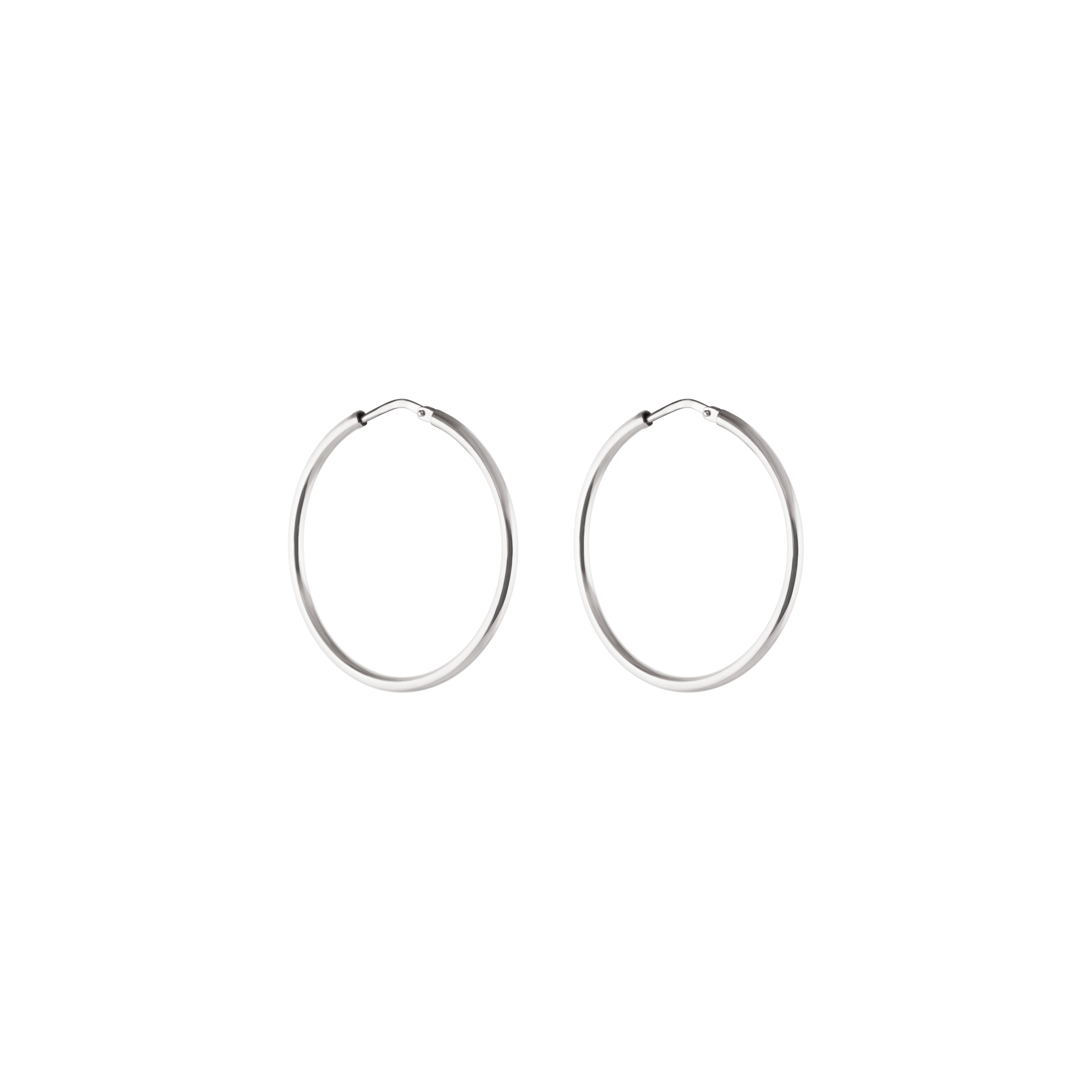 Letters small hoop ear silver