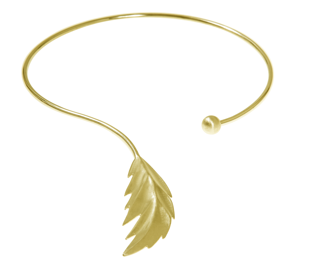 Feather bangle neck flex gold