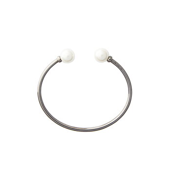 Pearl bangle bracelet flex black