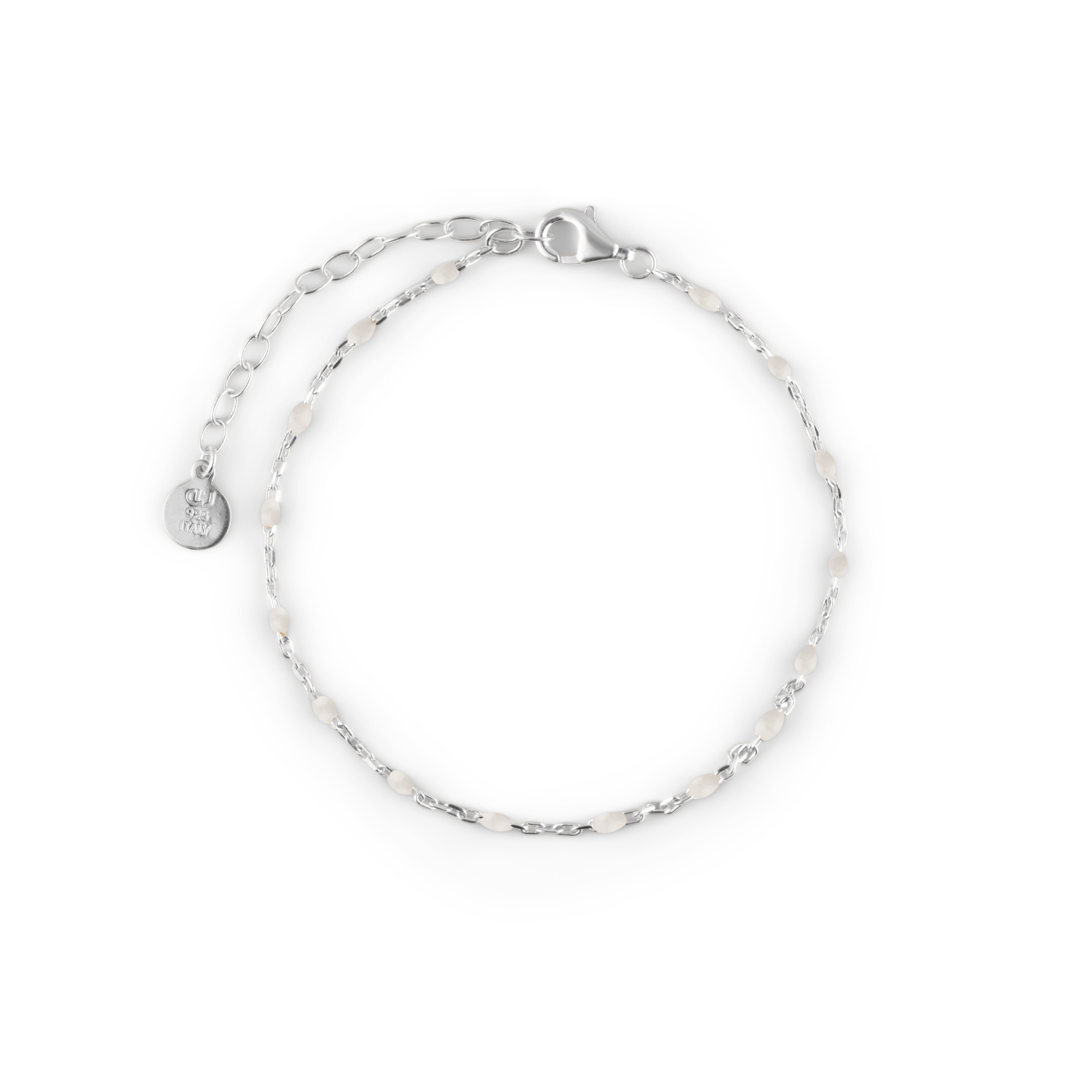 Letters beaded brace white silver