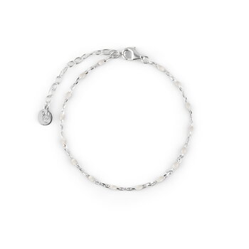 Letters beaded brace white silver