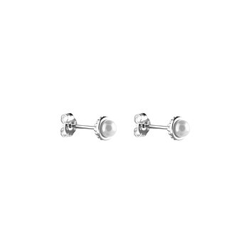 Pear bubble small stud ear silver