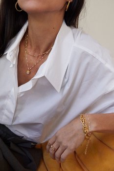 Letters beaded brace white gold