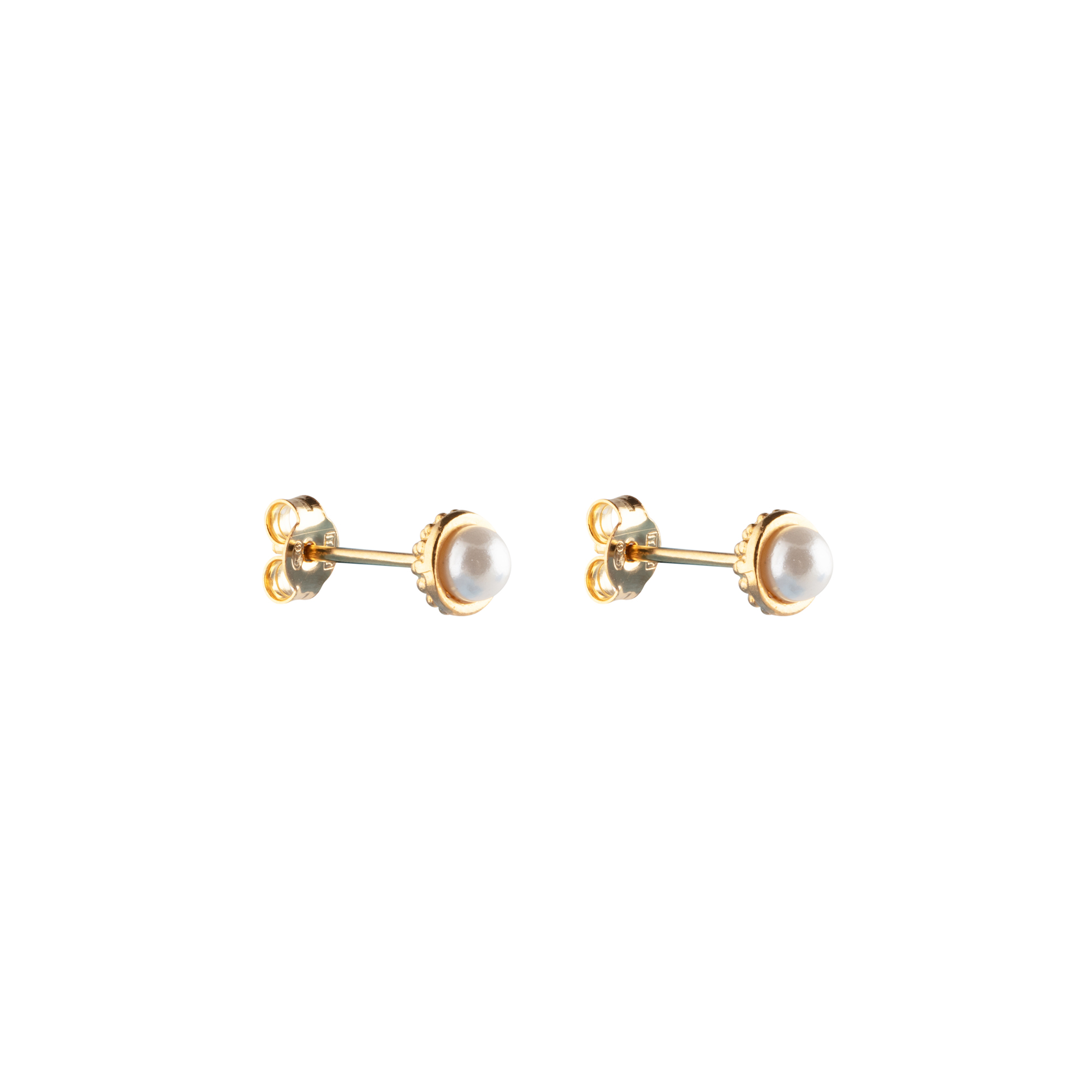 Pearl bubble small stud ear gold