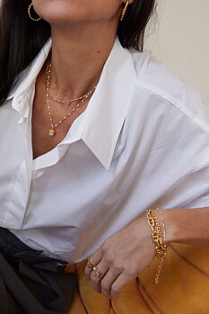 Letters beaded neck 40-45 white gold