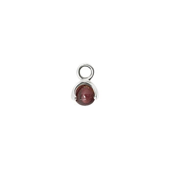 Letters stone 1 red garnet pend silver