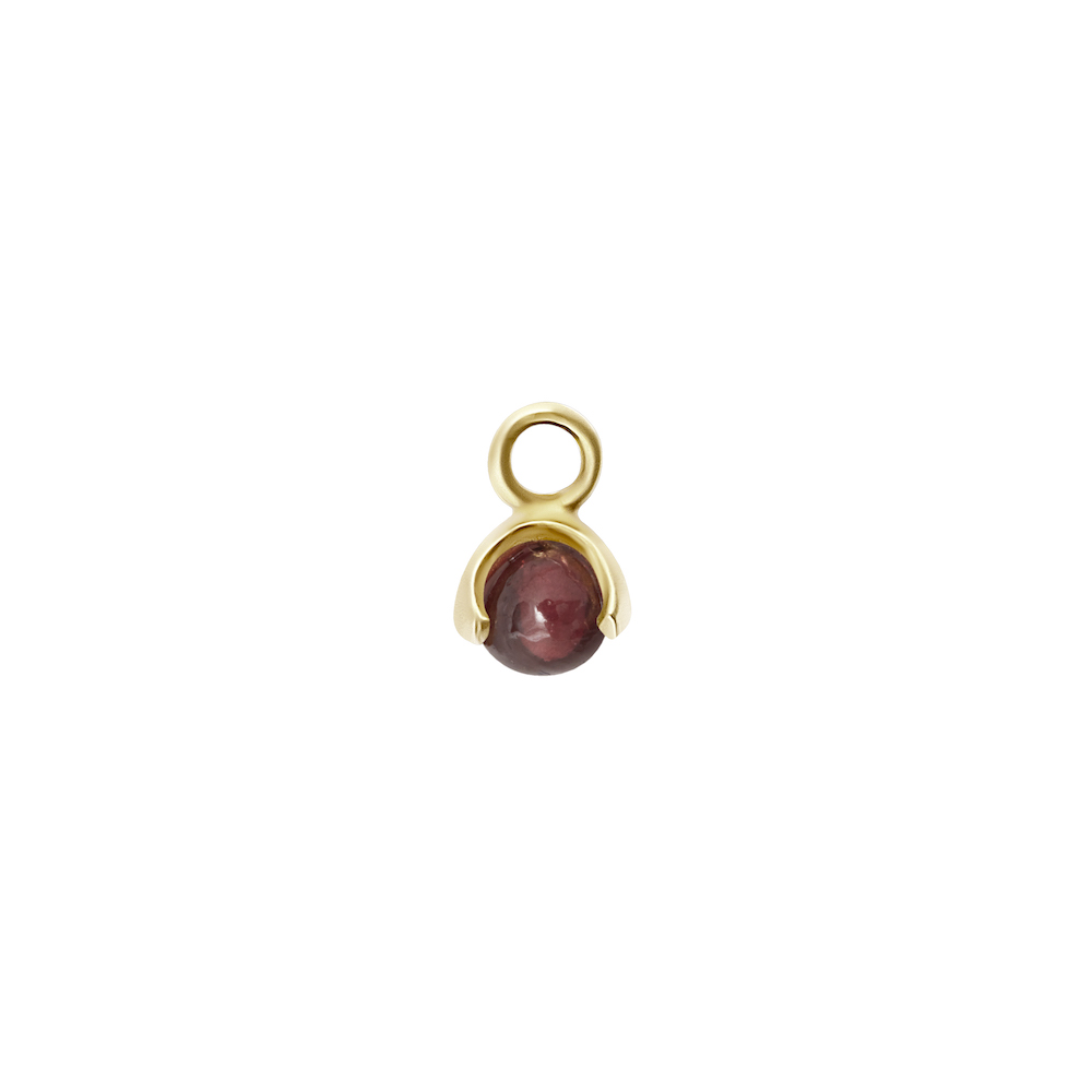 Letters stone 1 red garnet pend gold