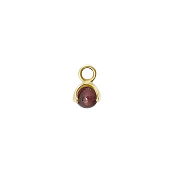 Letters stone 1 red garnet pend gold