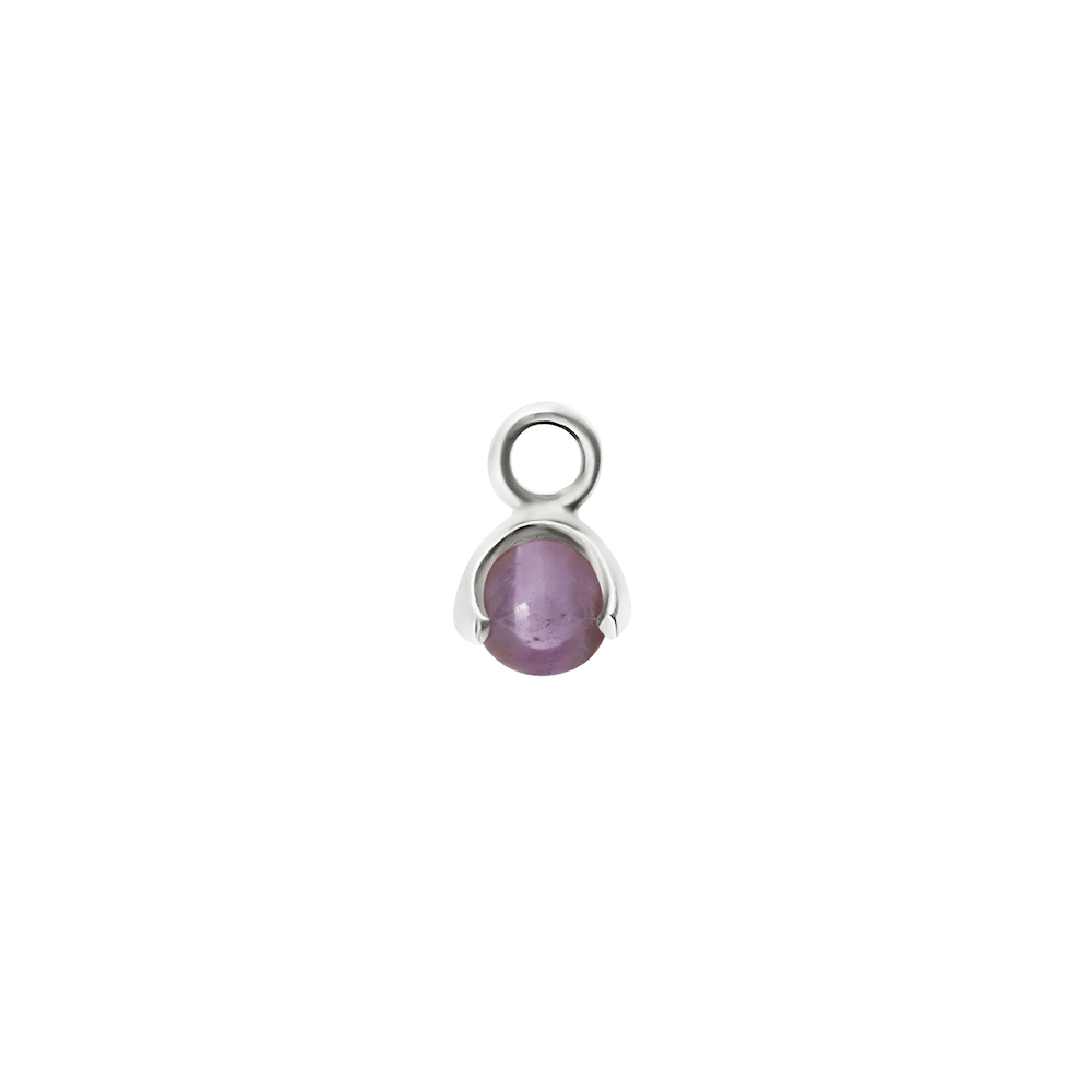 Letters stone 2 amethyst pend silver