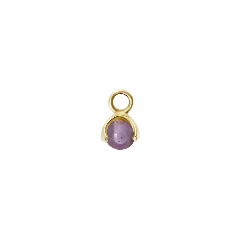 Letters stone 2 amethyst pend gold