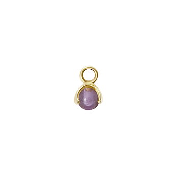 Letters stone 2 amethyst pend gold