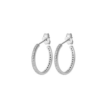 Two round stone ear silver