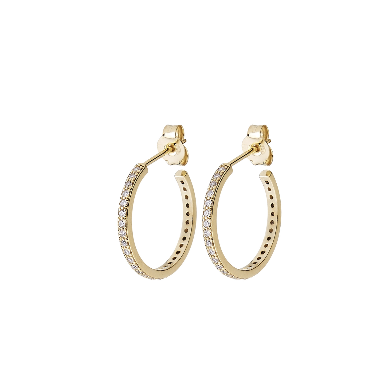 Two round stone ear gold