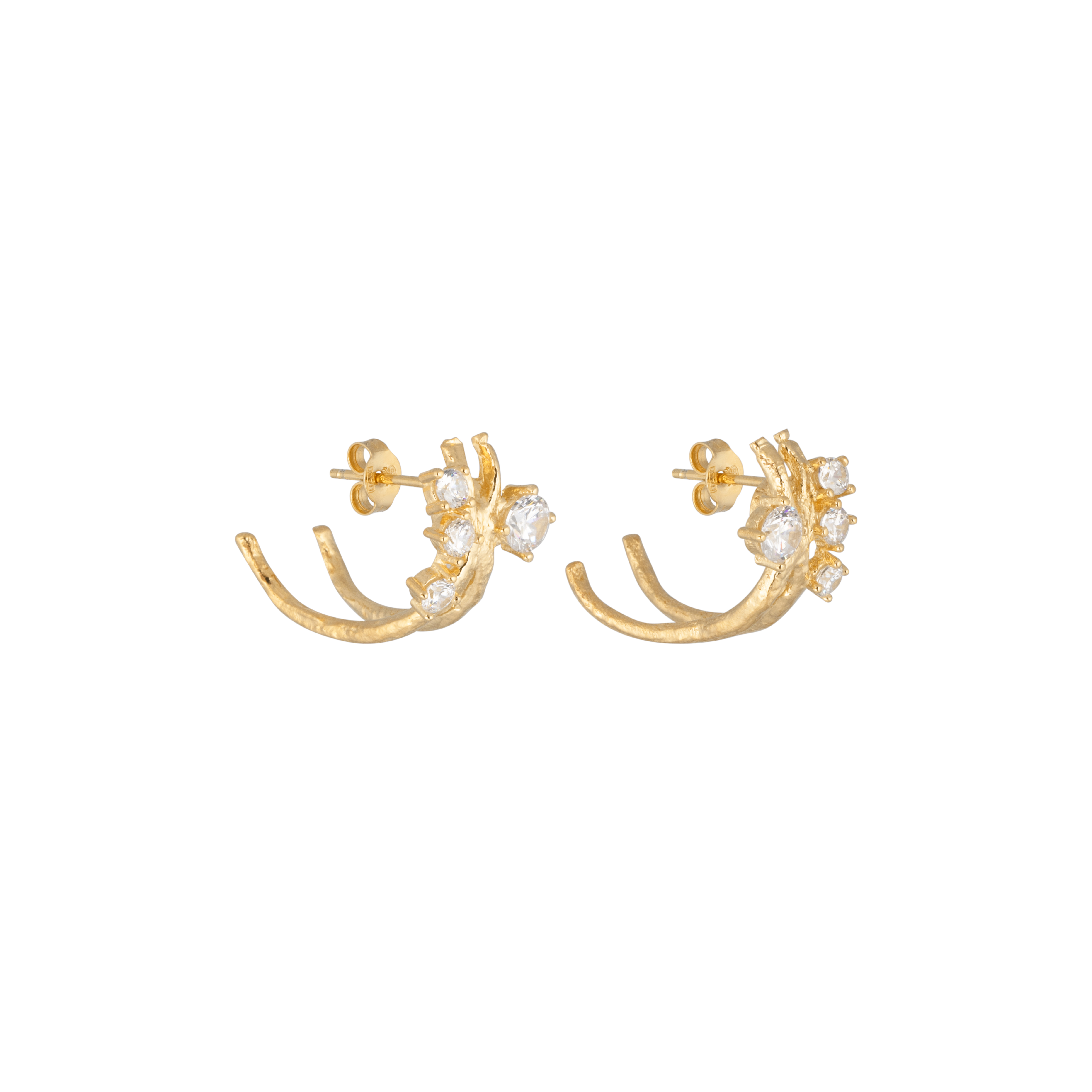 Cubic  cluster ear gold