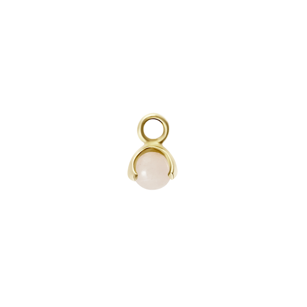 Letters stone 10 rose quartz pend gold