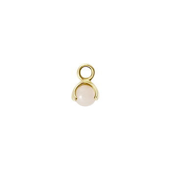 Letters stone 10 rose quartz pend gold
