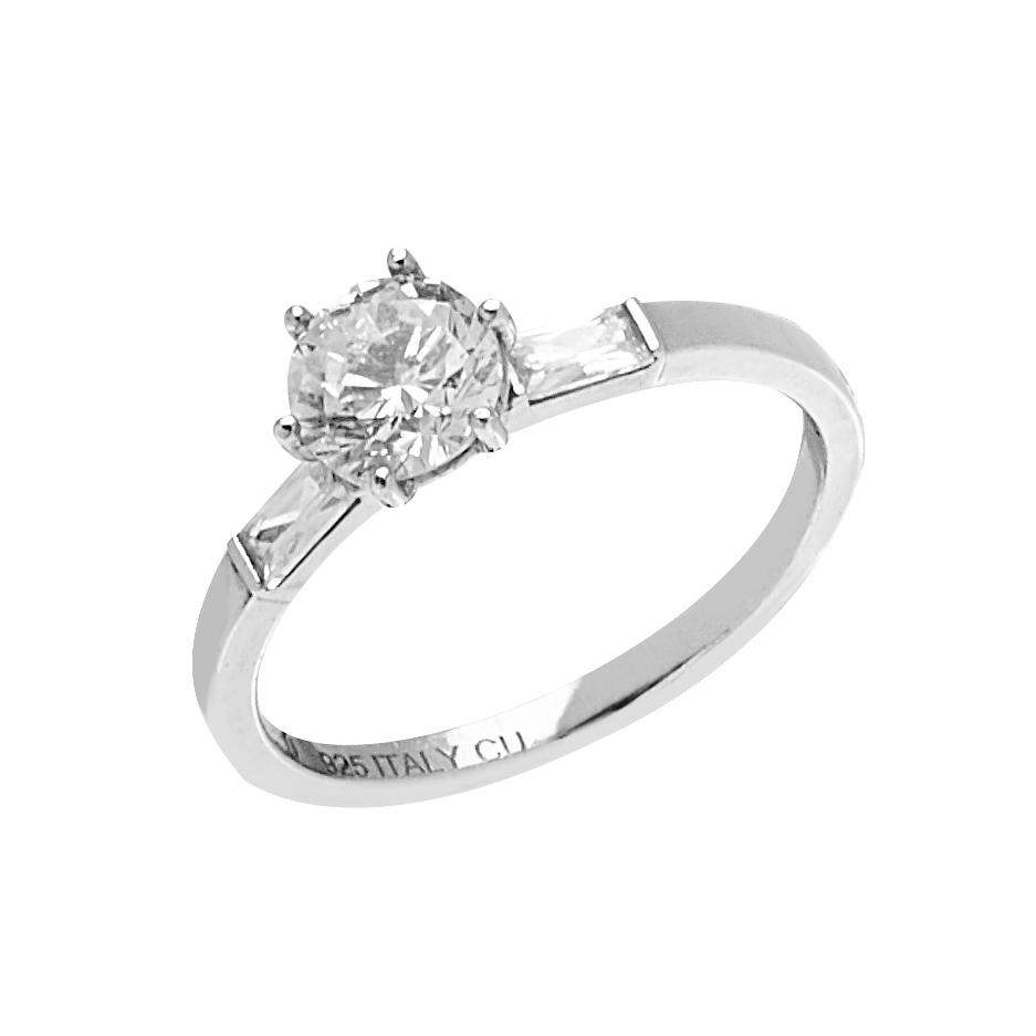 Two tripple stone ring silver