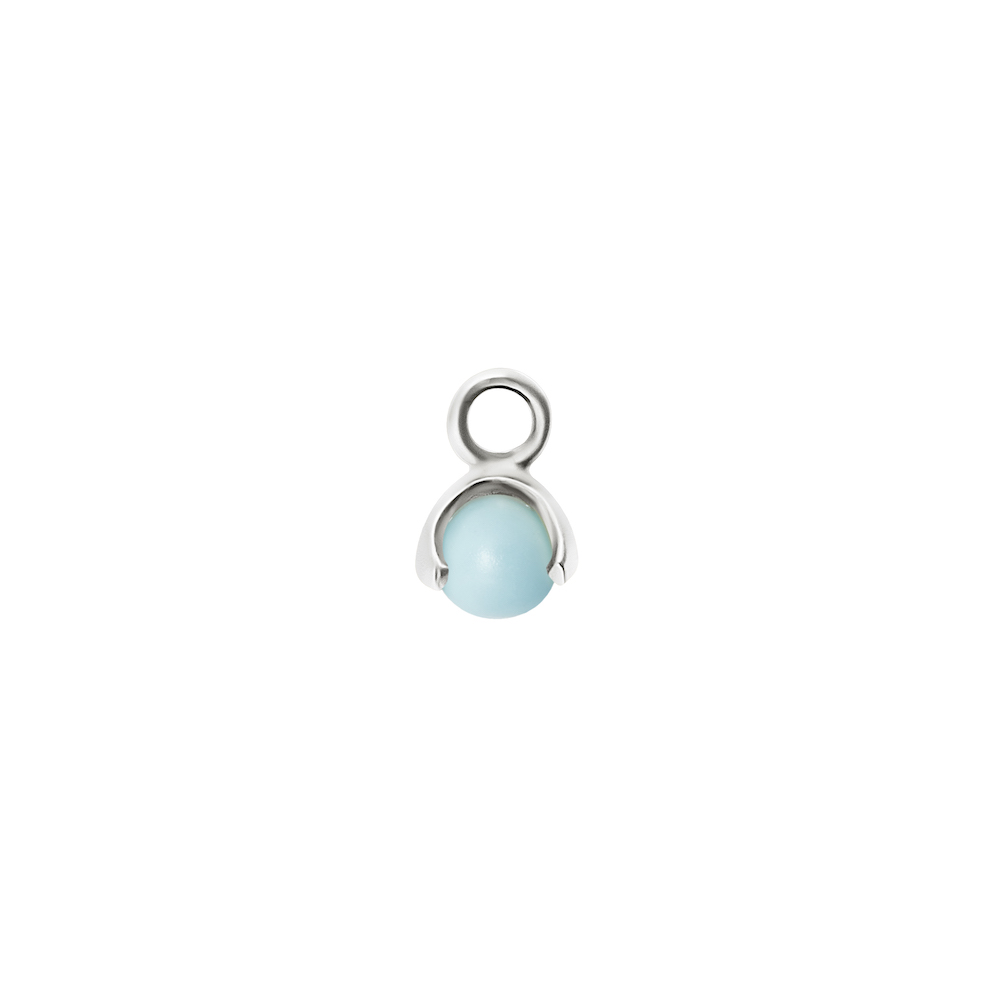 Letters stone 12 turquoise pend silver