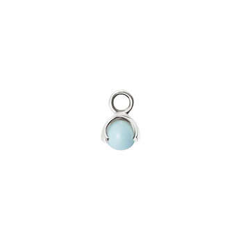 Letters stone 12 turquoise pend silver
