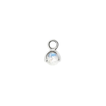 Letters stone 6 moonstone pend silver