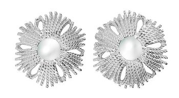 Gatsby big pearl ear silver
