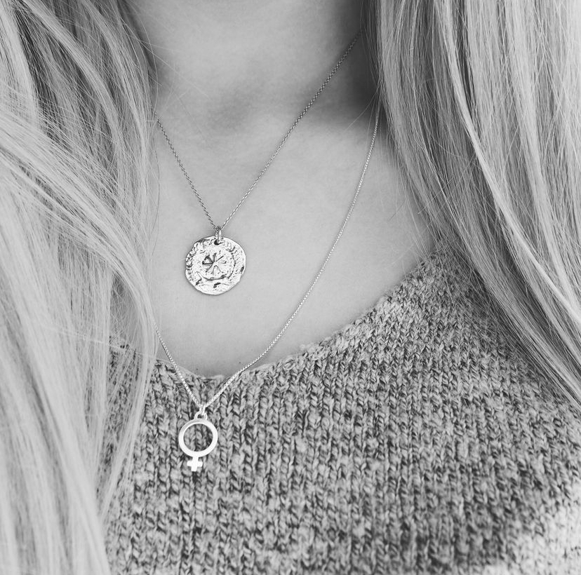 Letters Venus big pendant neck 55-60 silver - 4