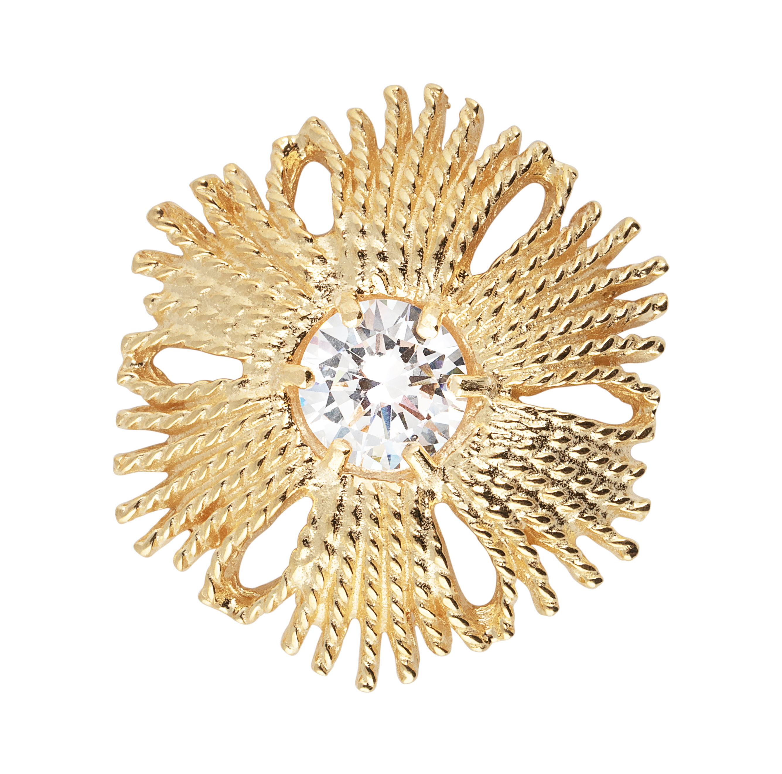 Gatsby big stone ring gold