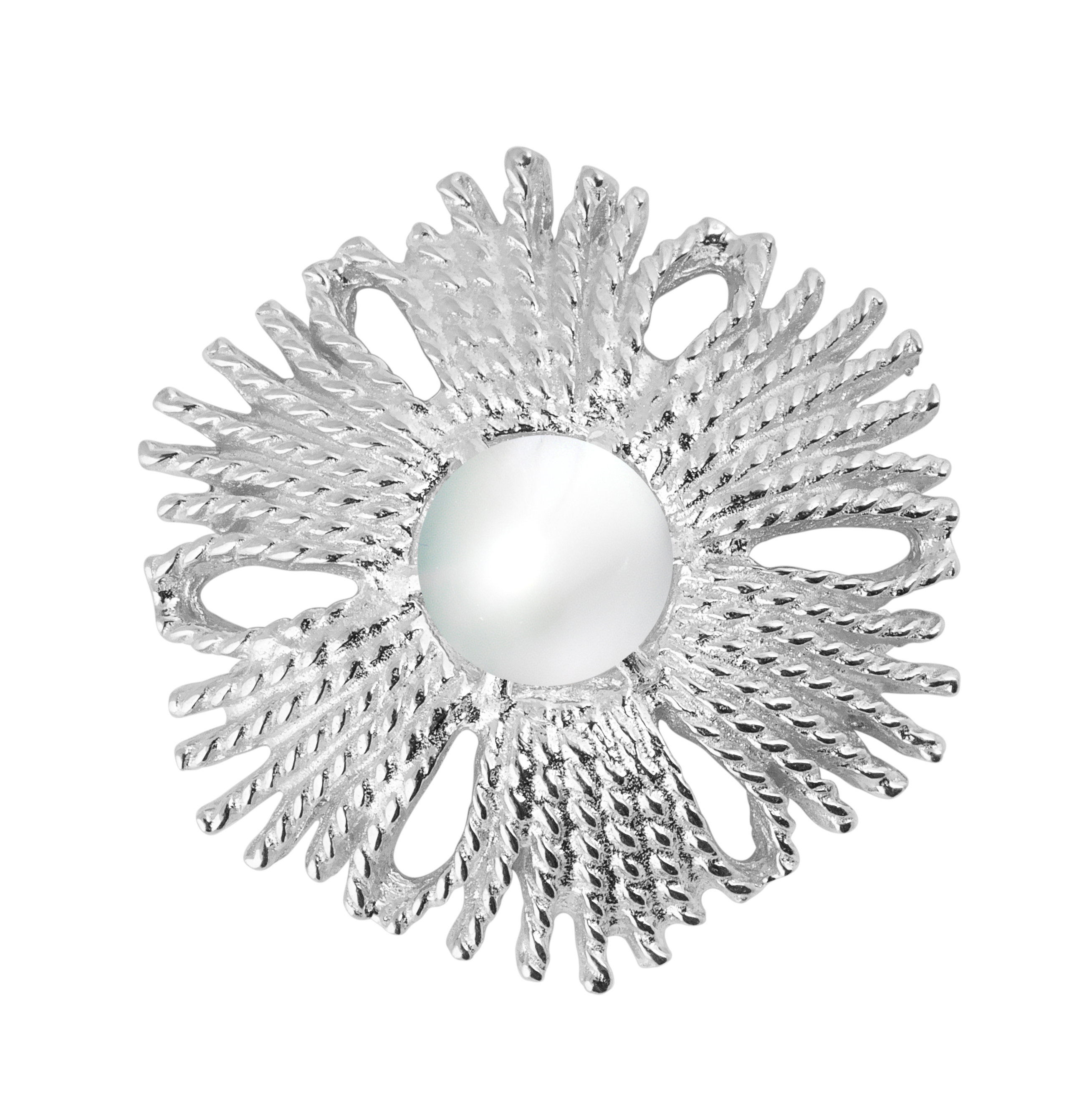 Gatsby big pearl ring silver