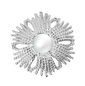 Gatsby big pearl ring silver