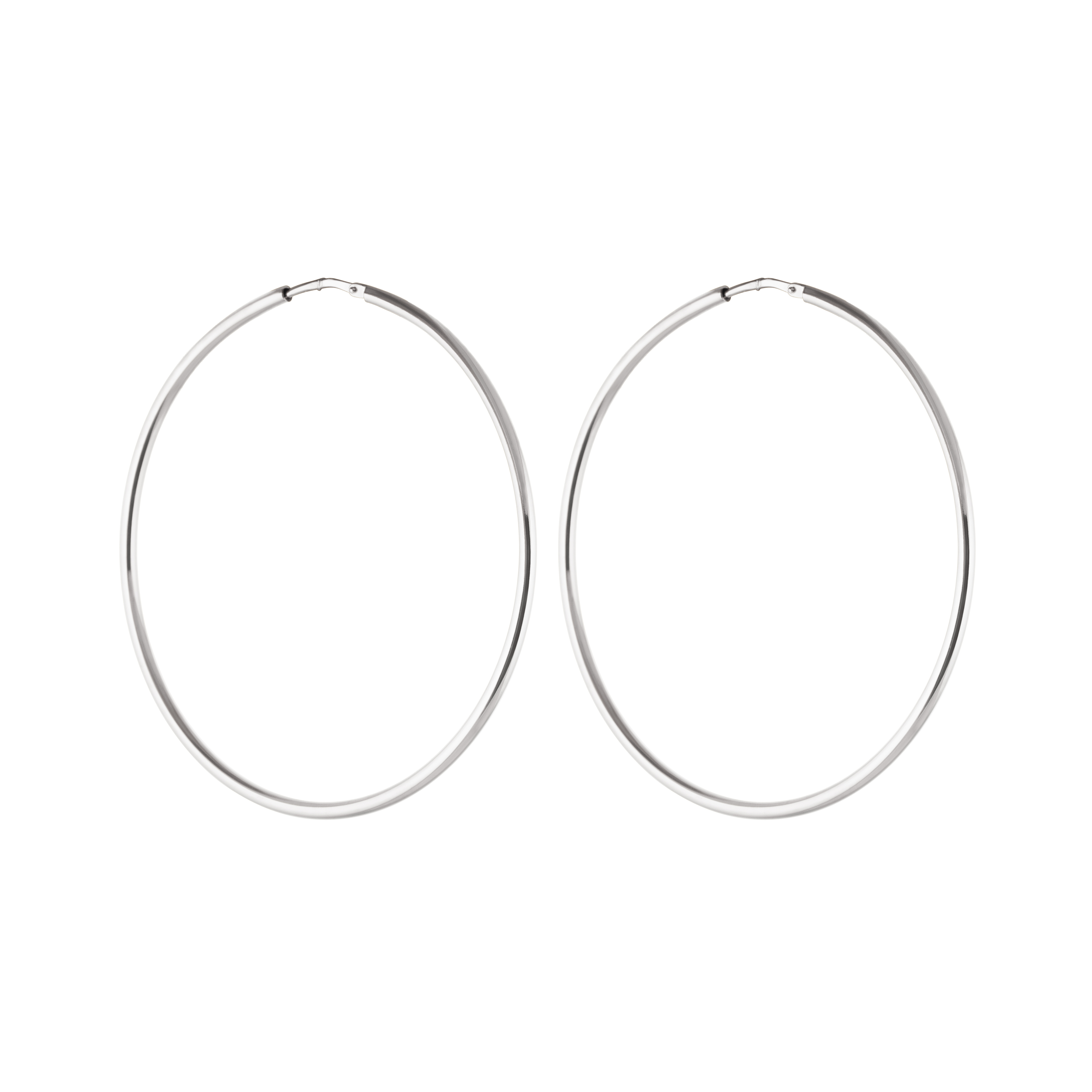 letters big hoop ear silver