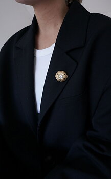 Gatsby stone brosch/pendant gold